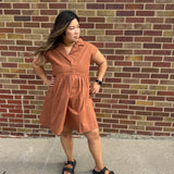 Collared Brick Mini Dress