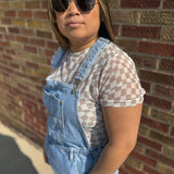 Side Tie Short Overalls