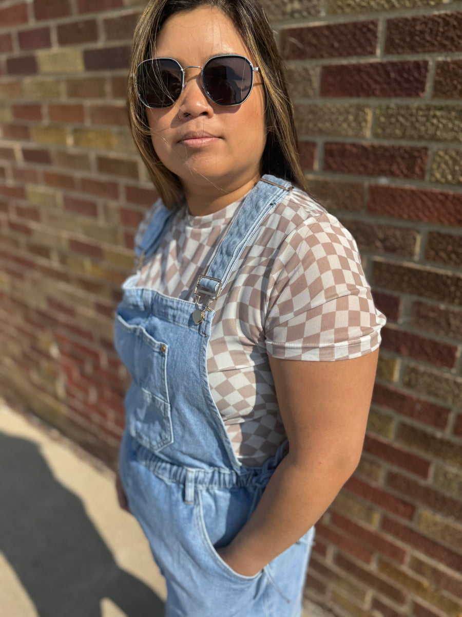 Side Tie Short Overalls