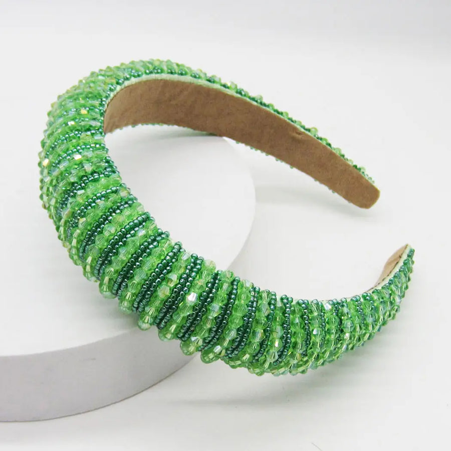 Seed Bead Vibrant Solid Color Headband