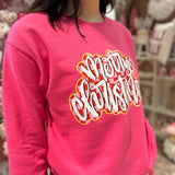 Merry Christmas Checkered Graphic Crewneck