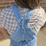 Side Tie Short Overalls