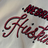 Nebraska Embroidered Laso Luxe Crop Tee