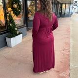 Plus Basic Long Sleeve Maxi Dress