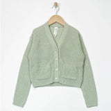 Kids Sage Cardigan w/Embellished Button Detail