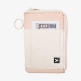 Off White/Blush Leather Zip Wallet