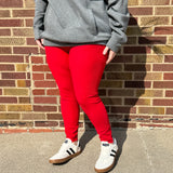 Plus Nylon Ribbed Leggings