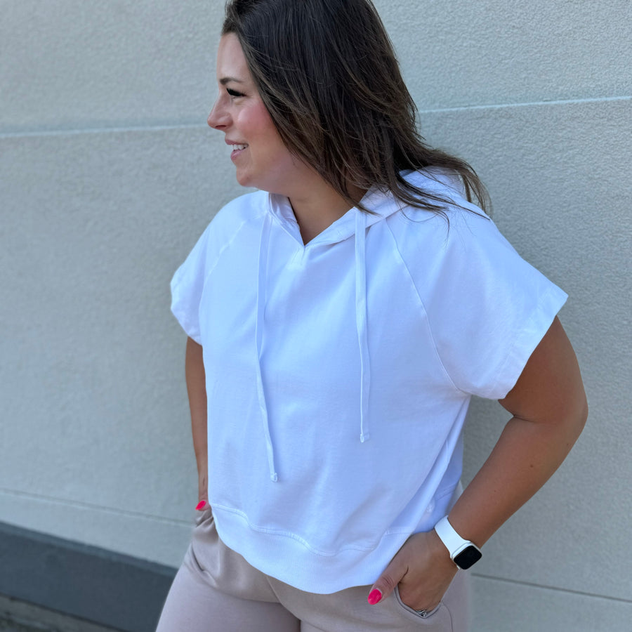 Cotton Lycra Short Sleeve Hoodie