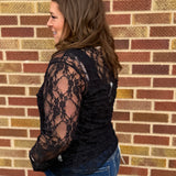 Plus Mesh Floral Print Top