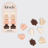 Recycled Rosewood Plastic Mini Cloud Claw Clips 8pc