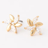 Rosalie Gold/Rhinestone Flower Earring