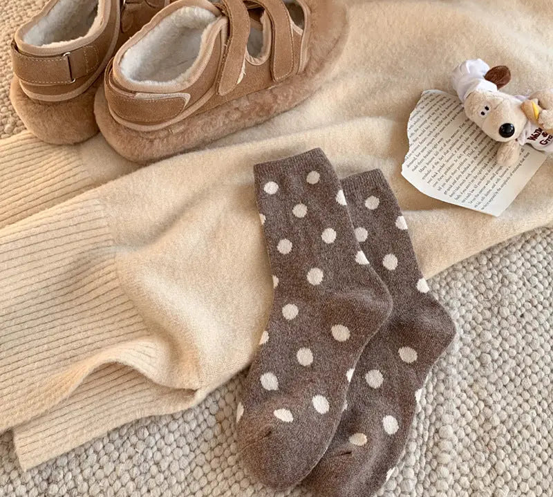 Color Block Thicken Polka Dot Socks