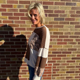 Floral Cable Knit Patchwork Top