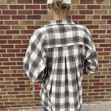 Taupe/Rust Vintage Plaid Shacket
