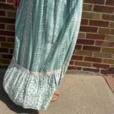 Floral Print Maxi Dress w/Flutter Sleeve
