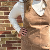 Snow Wash Corduroy Pinafore Overall Dress