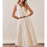 Layered Vest Linen Maxi Dress