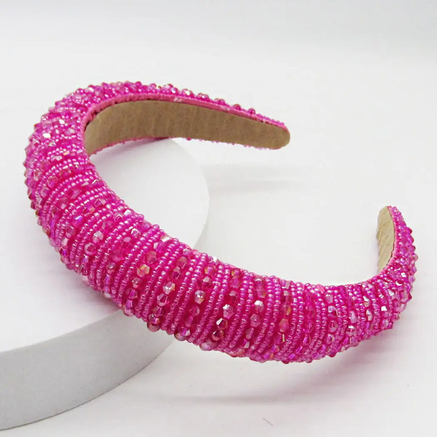 Seed Bead Vibrant Solid Color Headband
