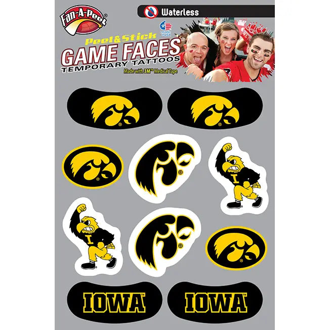 Iowa Game Face Temporary Tattoo