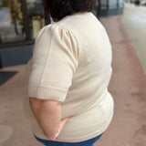 Plus Recycled Yarn Short Sleeve Sweater Top