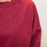 Solid Drop Shoulder Crew Neck Sweatshirt