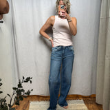 Mid Rise Wide Leg Vervet Jeans