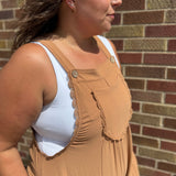 Plus Wide Leg Overall Jumpsuit