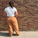 Plus Relaxed Stripe Barrel Pants w/Pockets