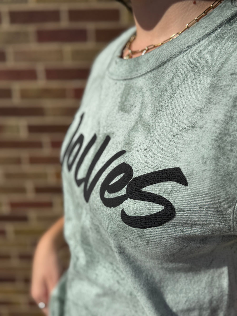 Splatter Puff Print Wolves Tee