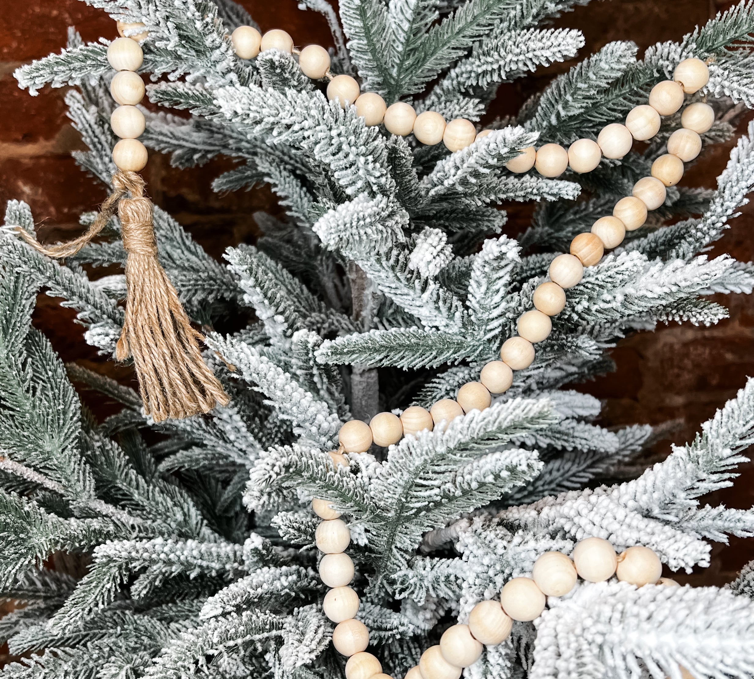 Wood Bead Garland w/ Tassel 43.5"