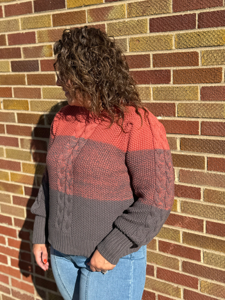 Ombre Cable Knit Sweater