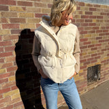 Drawstring Puff Hoodie Vest