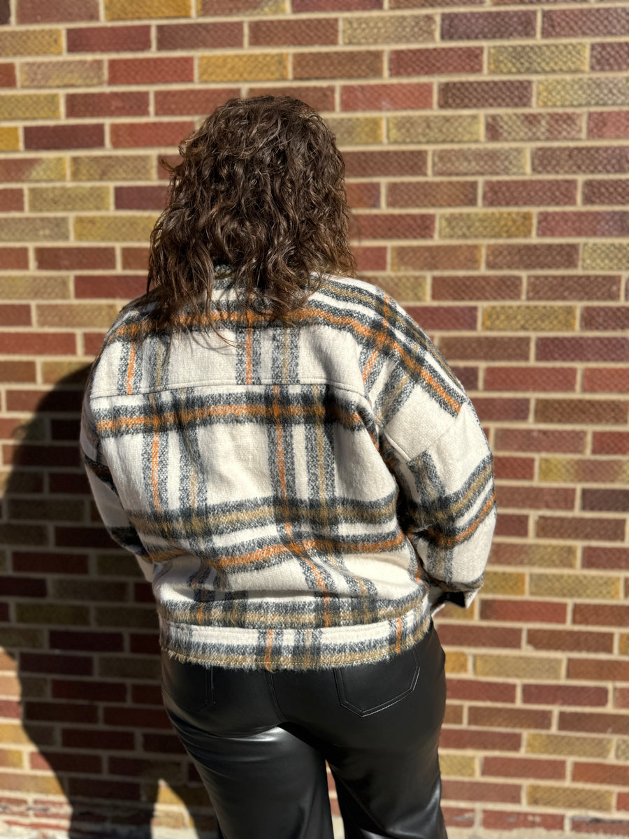 Plaid Print Shacket