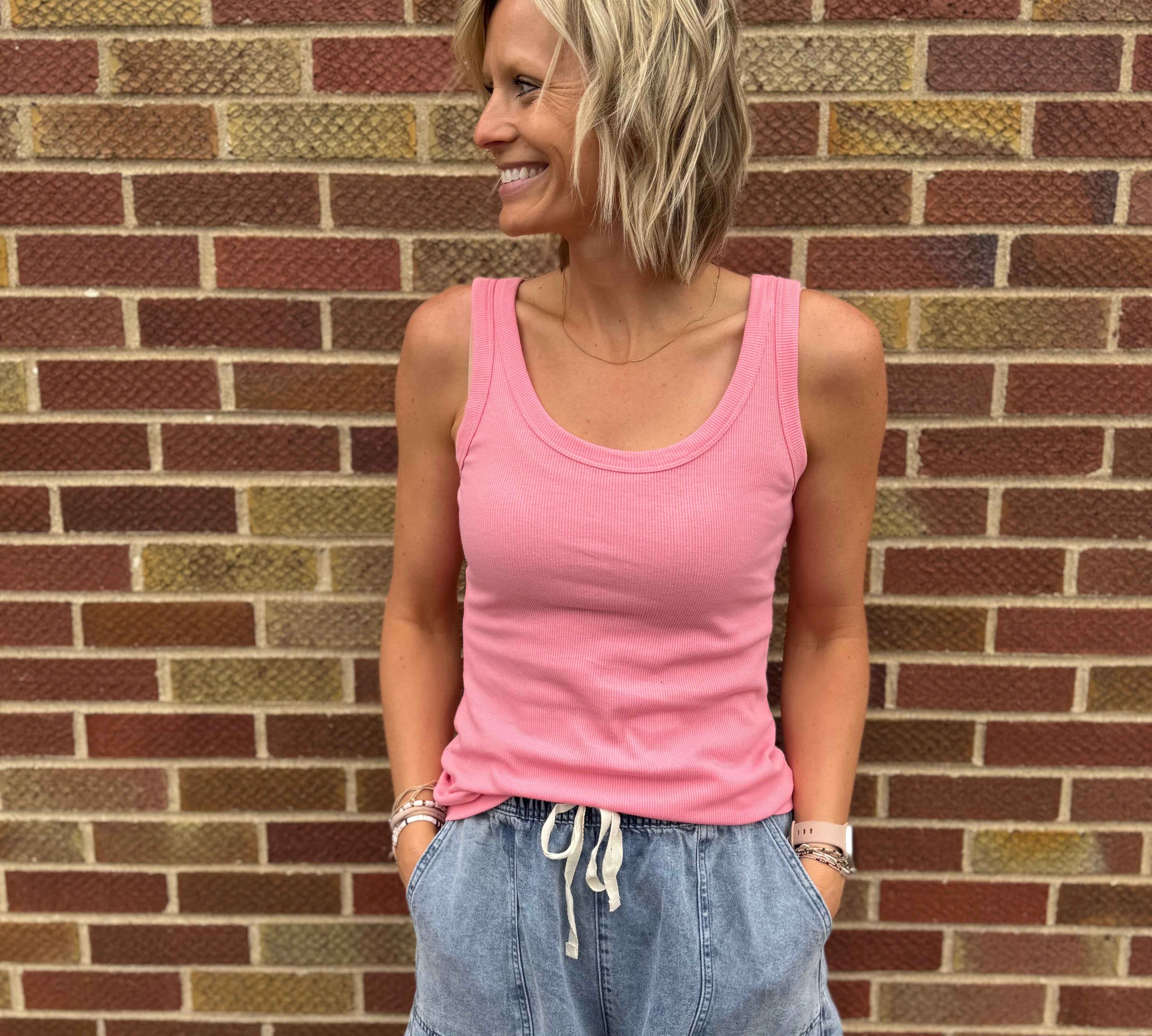 Scoop Neck Solid Tank