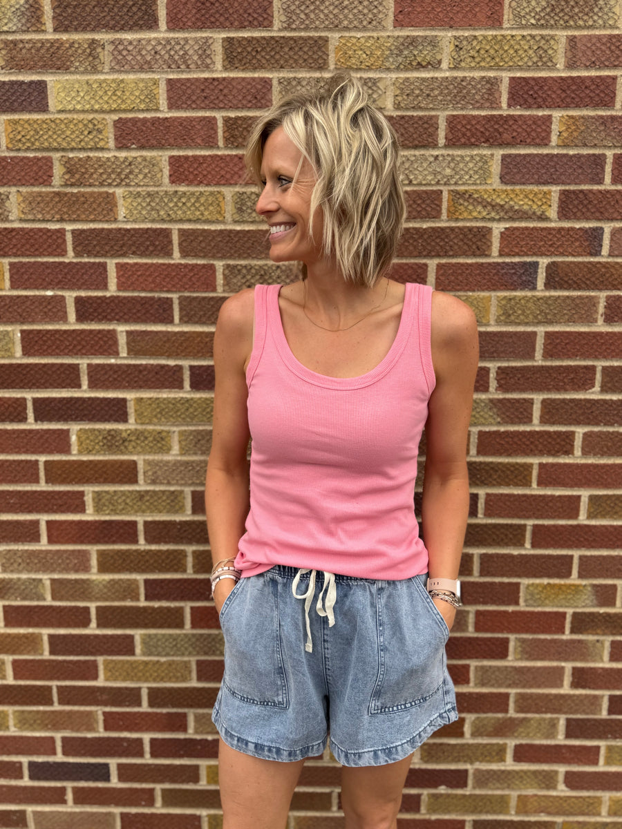 Scoop Neck Solid Tank