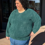 Plus Oversize Fuzzy Sweater w/Side Slit