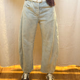Mineral Wash Pinstripe Barrel Jeans