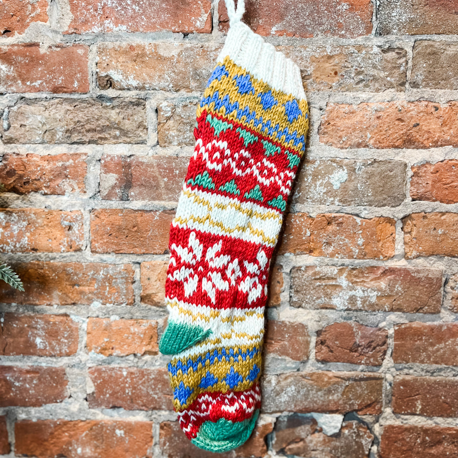Knit Happy Multicolor Stocking 21”
