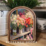 Arch Top Flower Shop Sign 6x8"