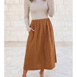 Ribbed Knit Long Sleeve High Waist Dress