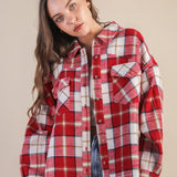 Plus Oversize Checkered Casual Shacket