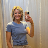 Crew Neck Short Sleeve Fitted Top