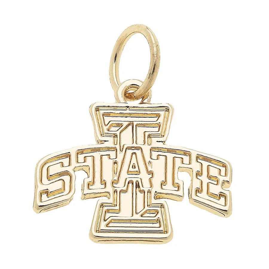 Iowa State Shiny Gold Logo Charm