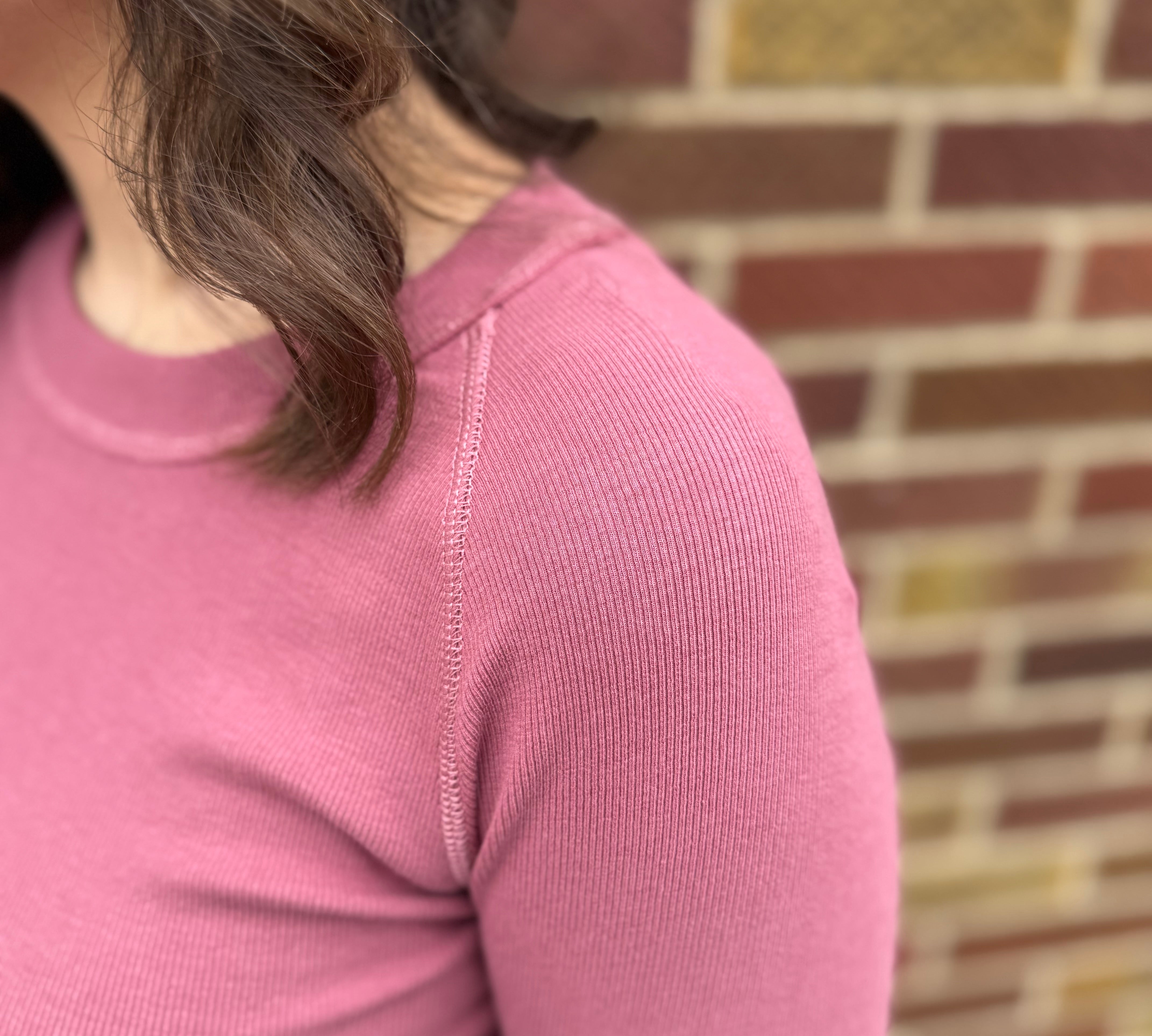 Exposed Seam Raglan Sleeve Crewneck