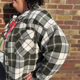Plus Oversize Checkered Casual Shacket