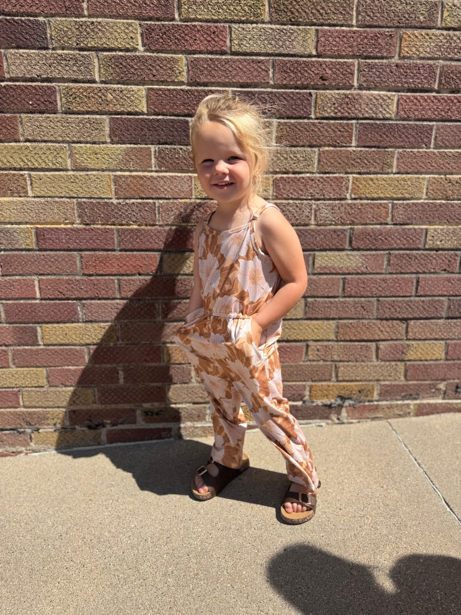Girls Golden Peach Jumpsuit