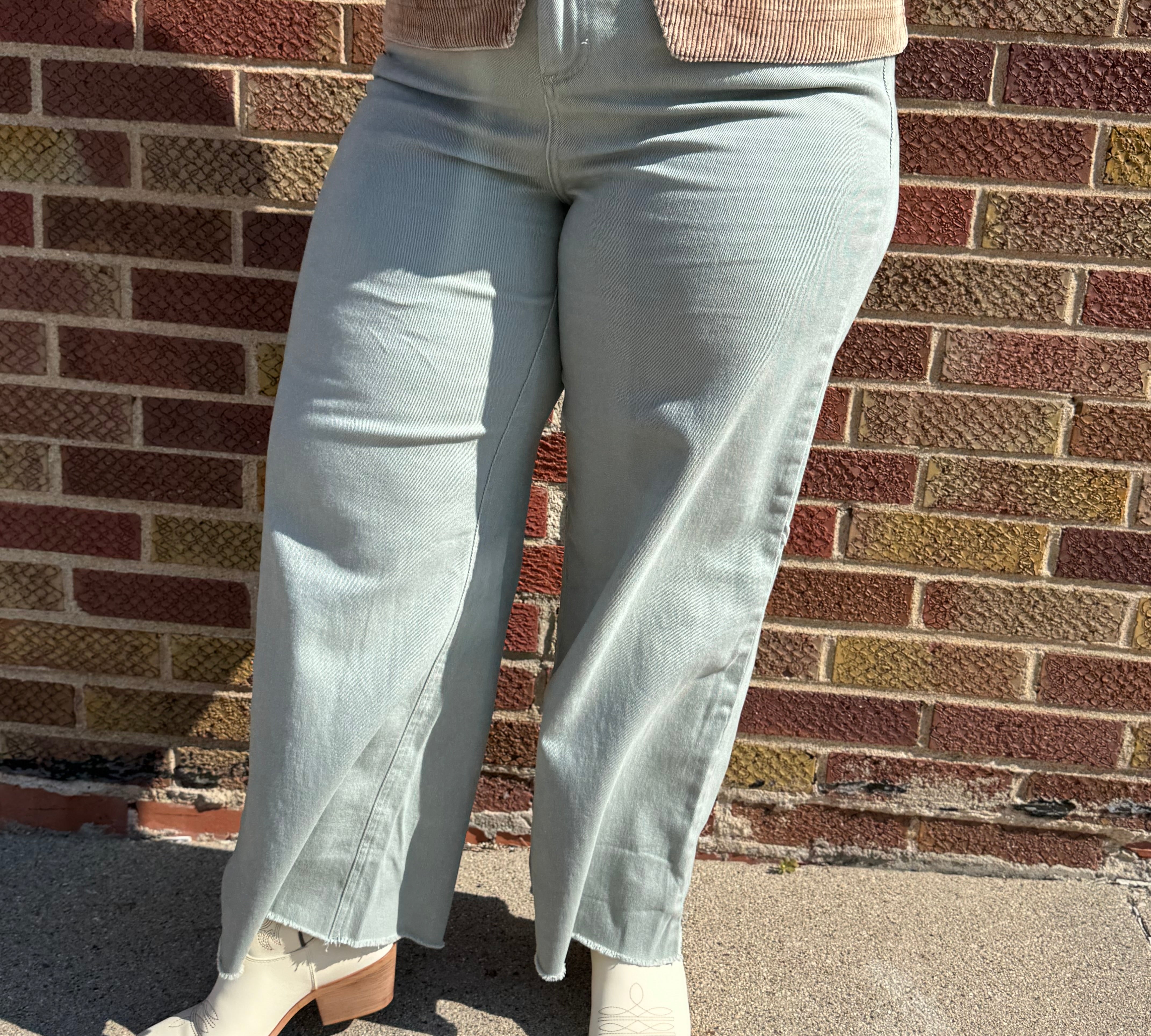 Plus Cotton Twill Wide Pant