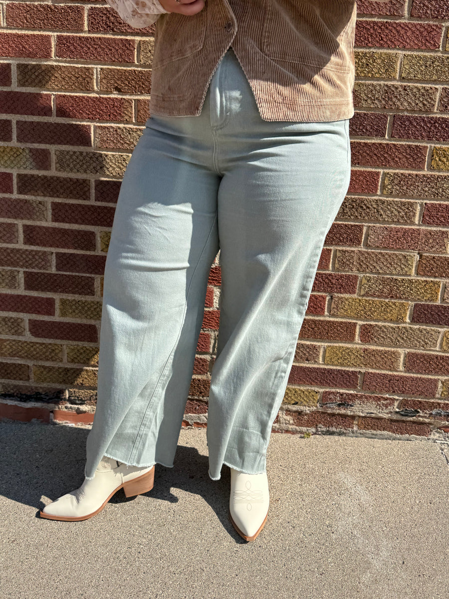 Plus Cotton Twill Wide Pant