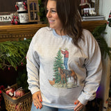 Cowboy w/Christmas Tree Crewneck