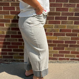 Plus Striped Barrel Carpenter Pants